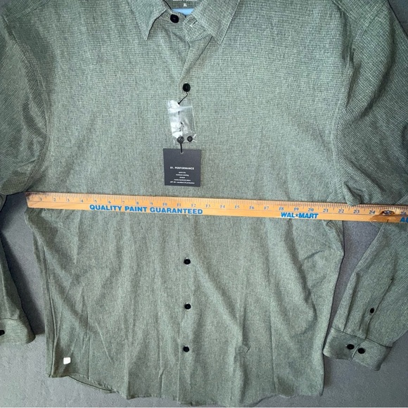 01.ALGO Sage Green PERFORMANCE quick dry stretch UPF 40+ Button Down Shirt XL - Picture 6 of 13